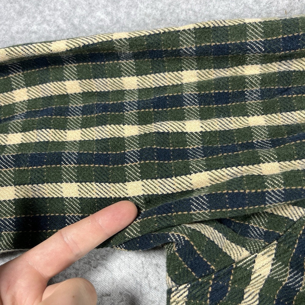 Vintage St Johns Bay Shirt Mens XXL Green Flannel Plaid Button Up Cotton 90s - Picture 4 of 9